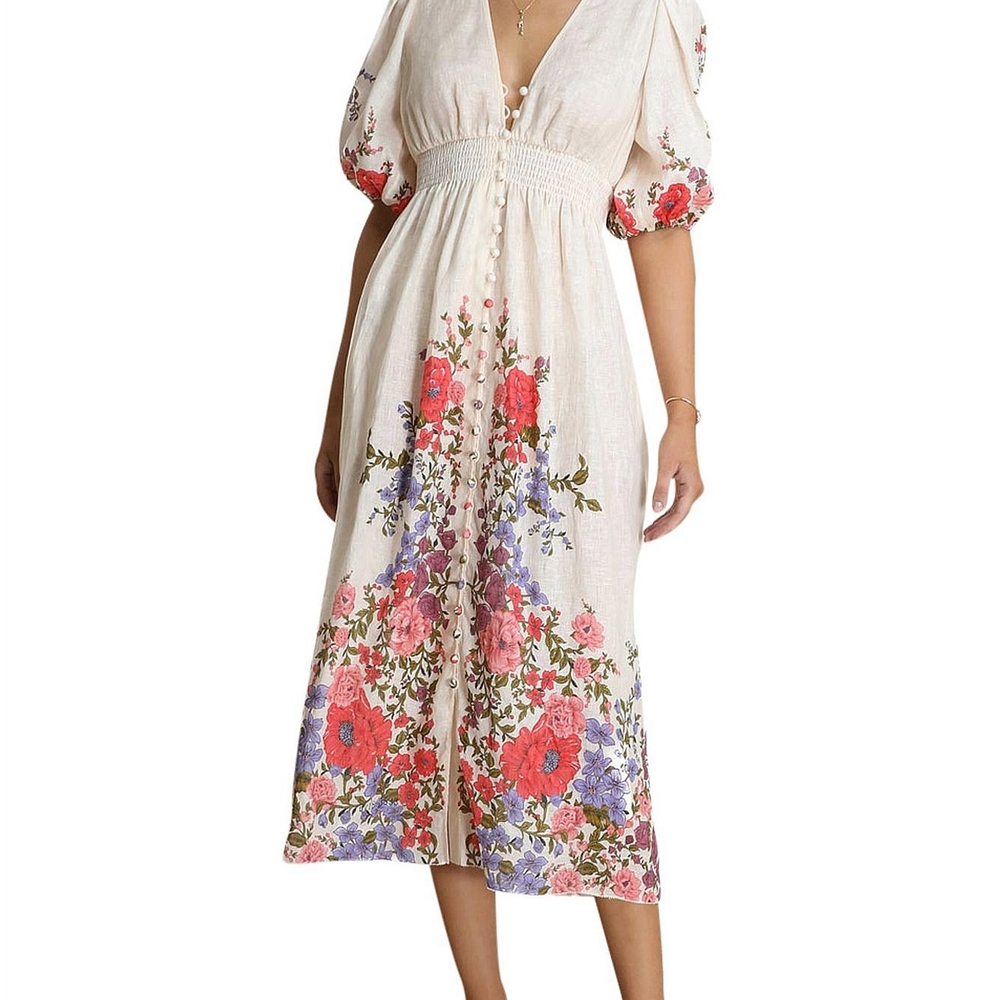 Floral White Maxi Dress